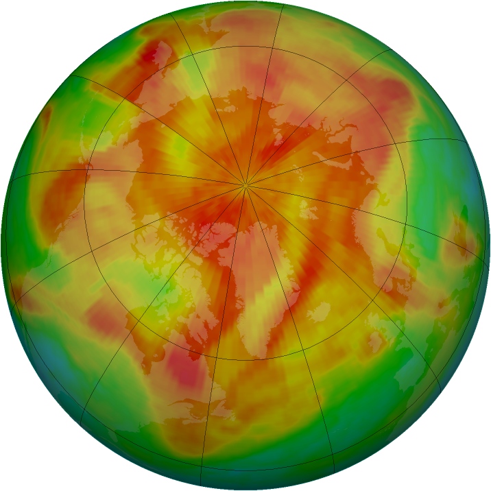 Arctic ozone map for 05 April 2001